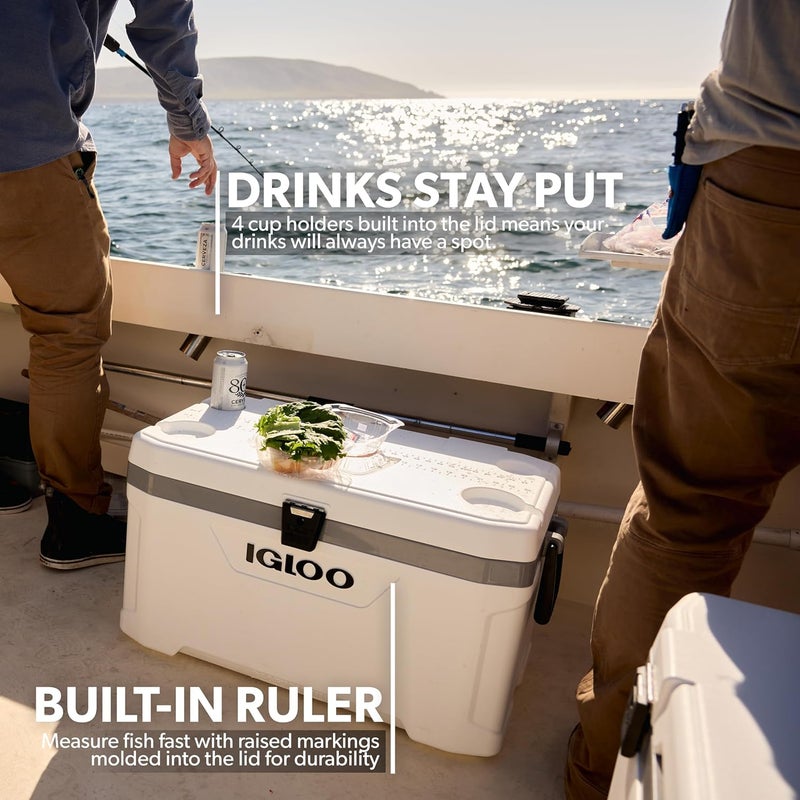 Igloo Marine Cooler | Insulated Hard Shell Ice Chest |Great for Fishing, Camping, Boating, & More - Image 4